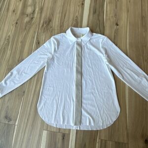 Lysse Womens S Blouse Connie $148.00 Micro Beaded Side Slit ‎ Stretch White